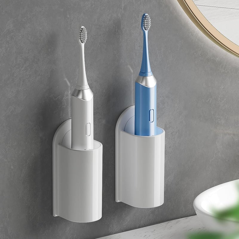 MOPMS Electric Toothbrush Holders, Wall Mounted Tooth Brushing Holder for Bathroom, Self Adhesive Electric Toothbrush Organizer Space Saver - Image 1